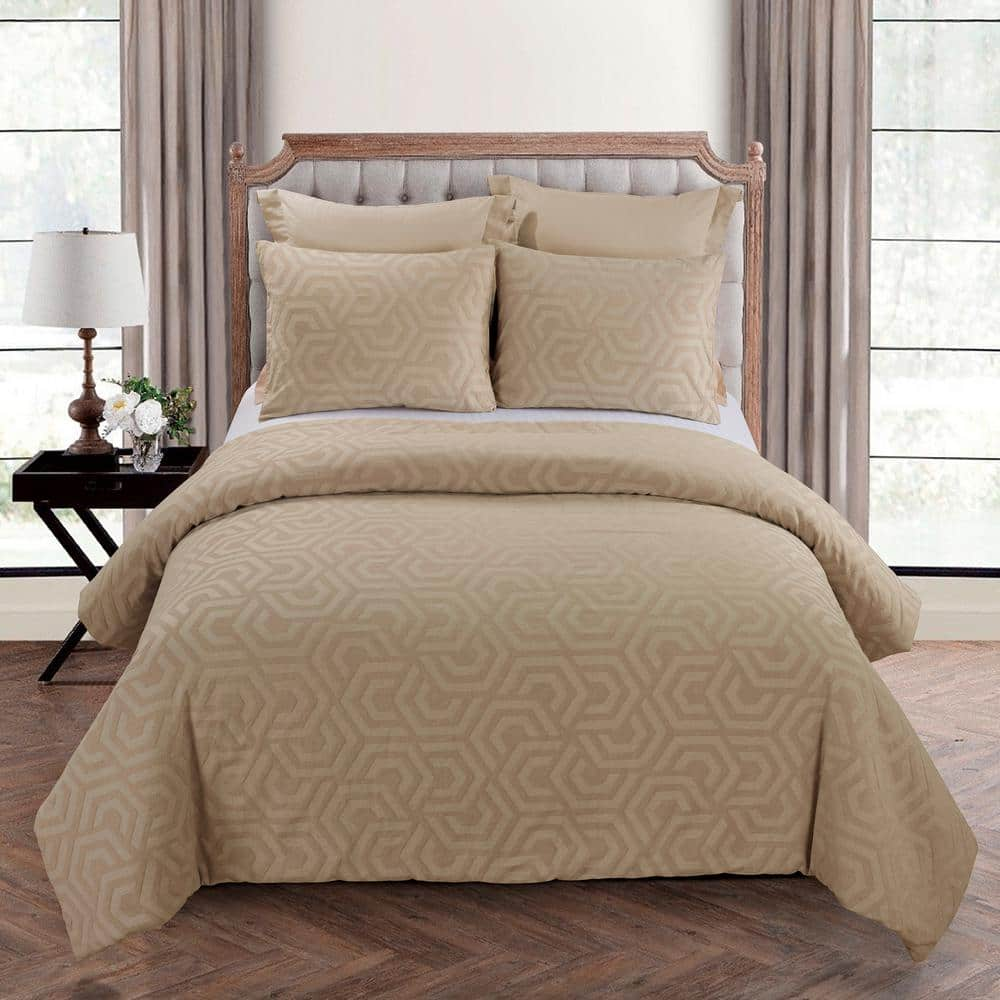 Seville 3-Piece Sand Cotton King Comforter Set