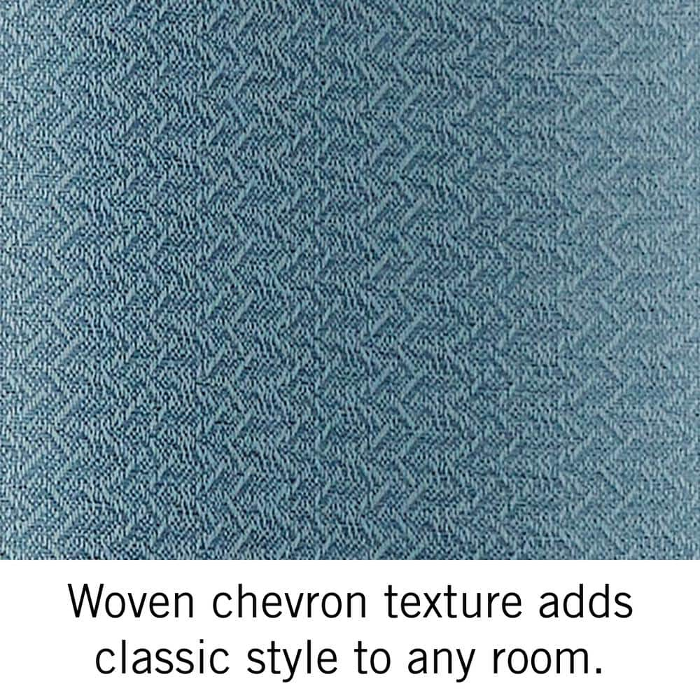 Milton Thermal Woven Room Darkening Dusty Blue Grommet Curtain 38 in. W x 84 in. L (2 Panels)