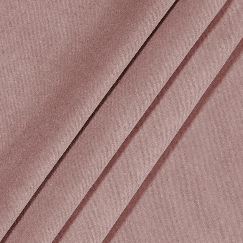 Luxury Cotton Velvet Dusty Rose Solid Cotton 84 in. L x 50 in. W 100% Blackout Single Panel Grommet Curtain