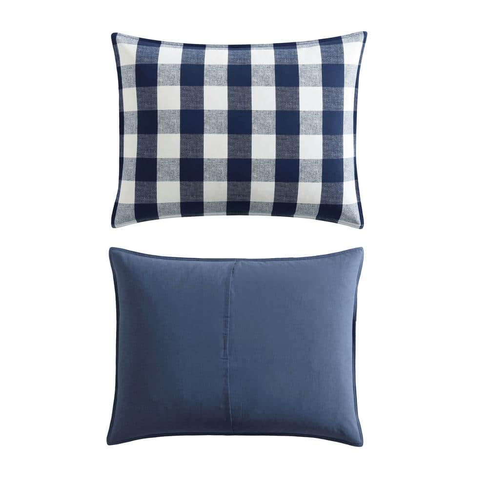 Lakehouse Plaid 3-Piece Blue Plaid Cotton Full/Queen Comforter