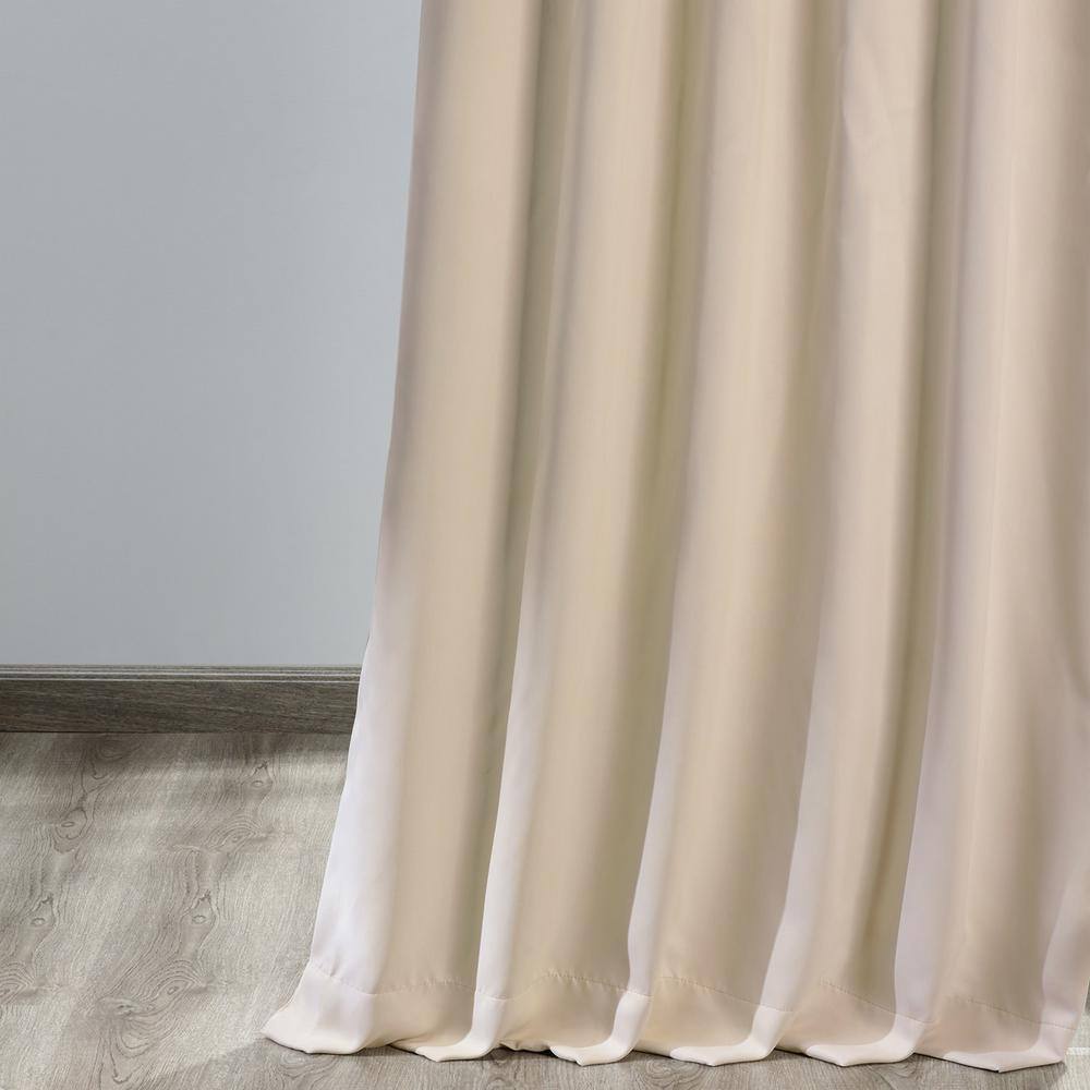 Egg Nog Polyester Room Darkening Curtain – 50 in. W x 96 in. L Rod Pocket with Back Tab Single Curtain Panel