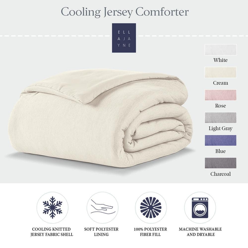 Cooling Jersey Down-Alternative Twin Sized, Cream Comforter