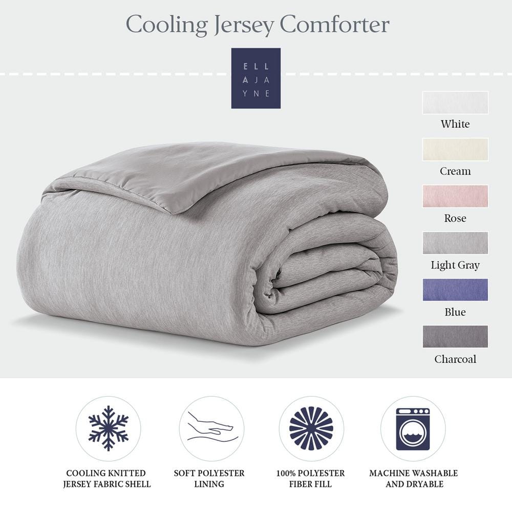 Cooling Jersey Down-Alternative King Sized, Light Grey Comforter