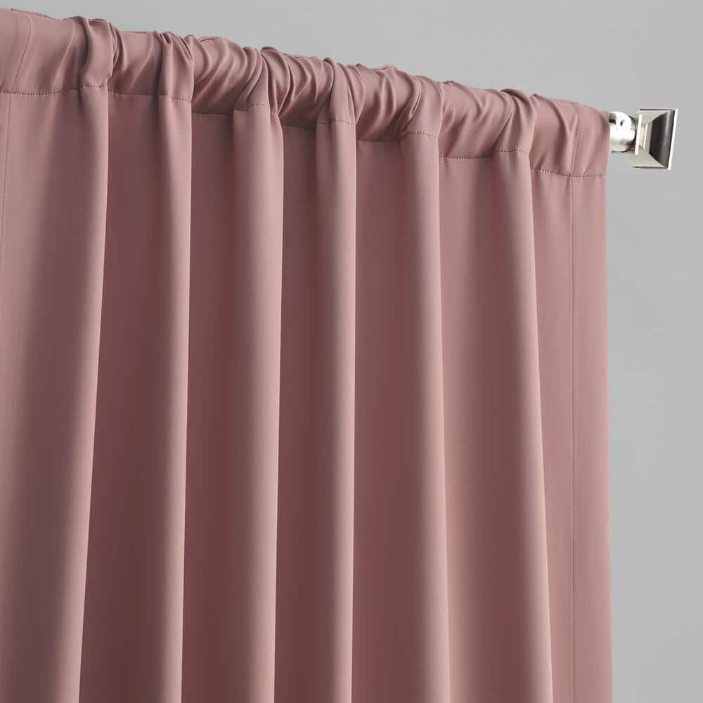 Fresco Blush Rod Pocket Room Darkening Curtain – 50 in. W x 84 in. L (1 Panel)