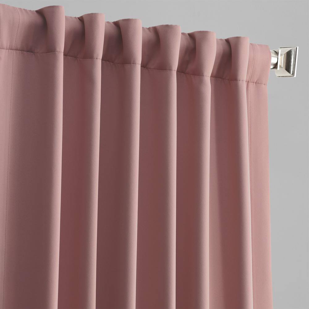 Fresco Blush Rod Pocket Room Darkening Curtain – 50 in. W x 84 in. L (1 Panel)