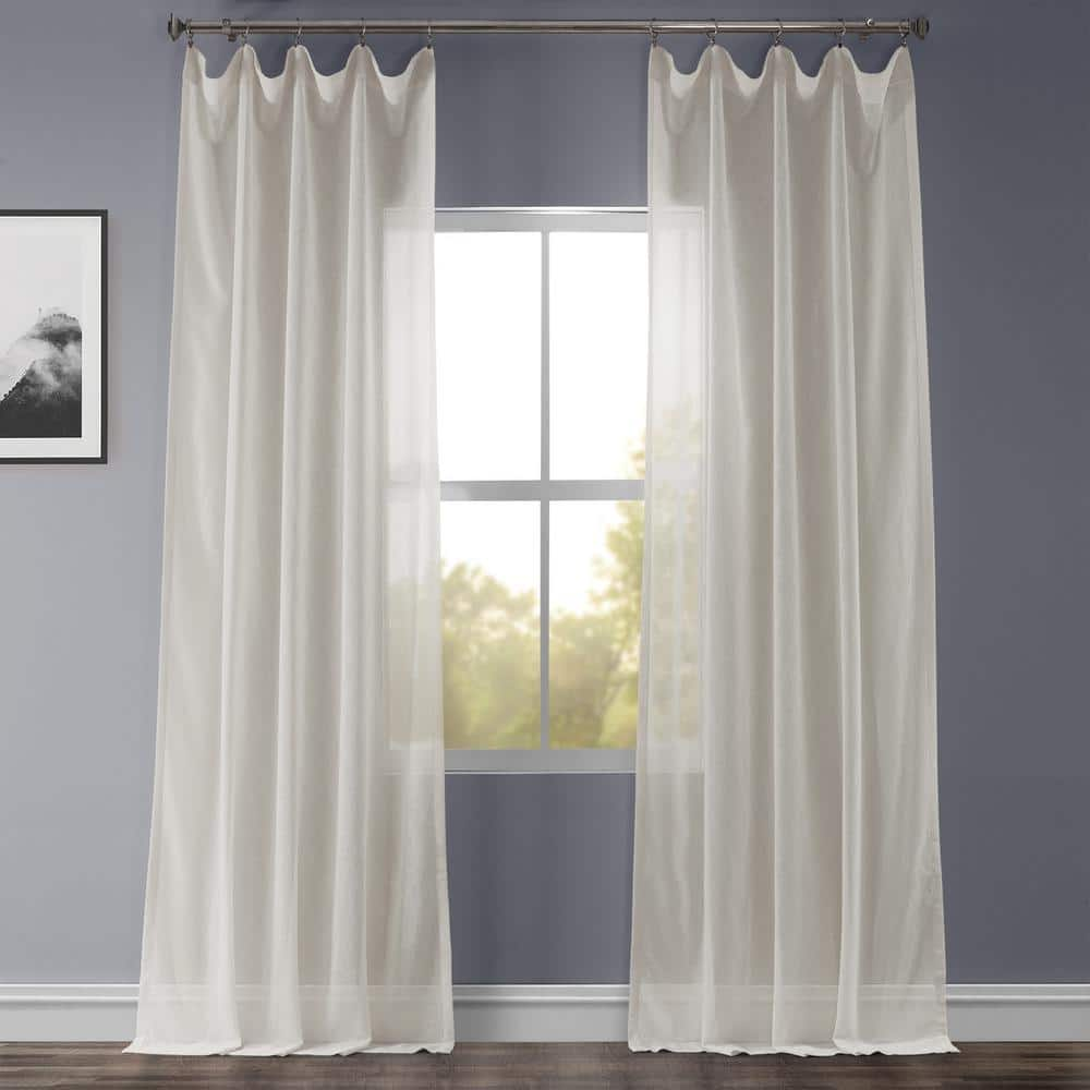 Gardenia Solid Rod Pocket Sheer Curtain – 50 in. W x 108 in. L (1 Panel)