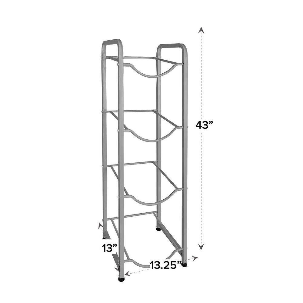 5 gal. Bottle Stand holds up to 4 Bottles Single Column (Gray)