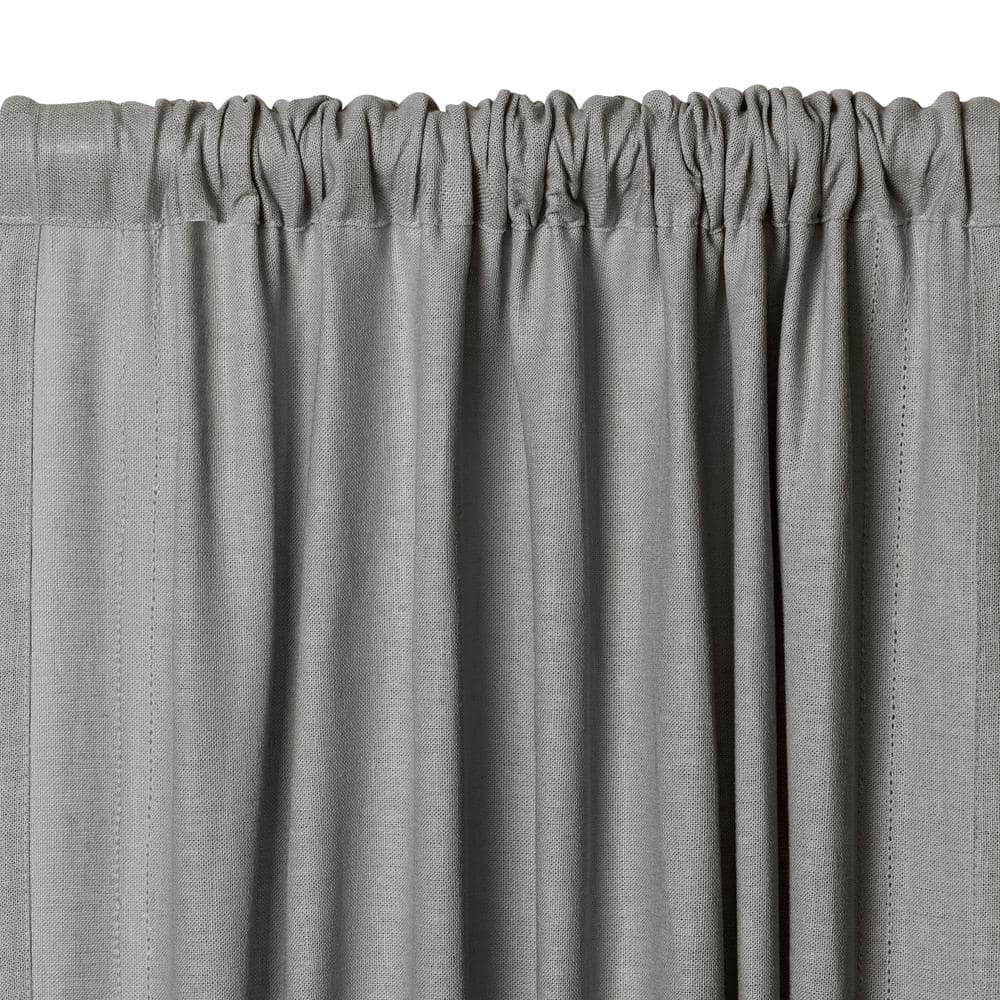 Gray Rod Pocket Room Darkening Curtain – 30 in. W x 36 in. L (Set of 2)