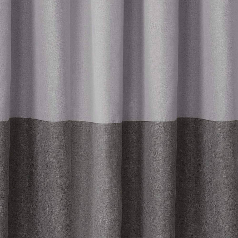 Gray Color Block Grommet Room Darkening Curtain – 52 in. W x 84 in. L