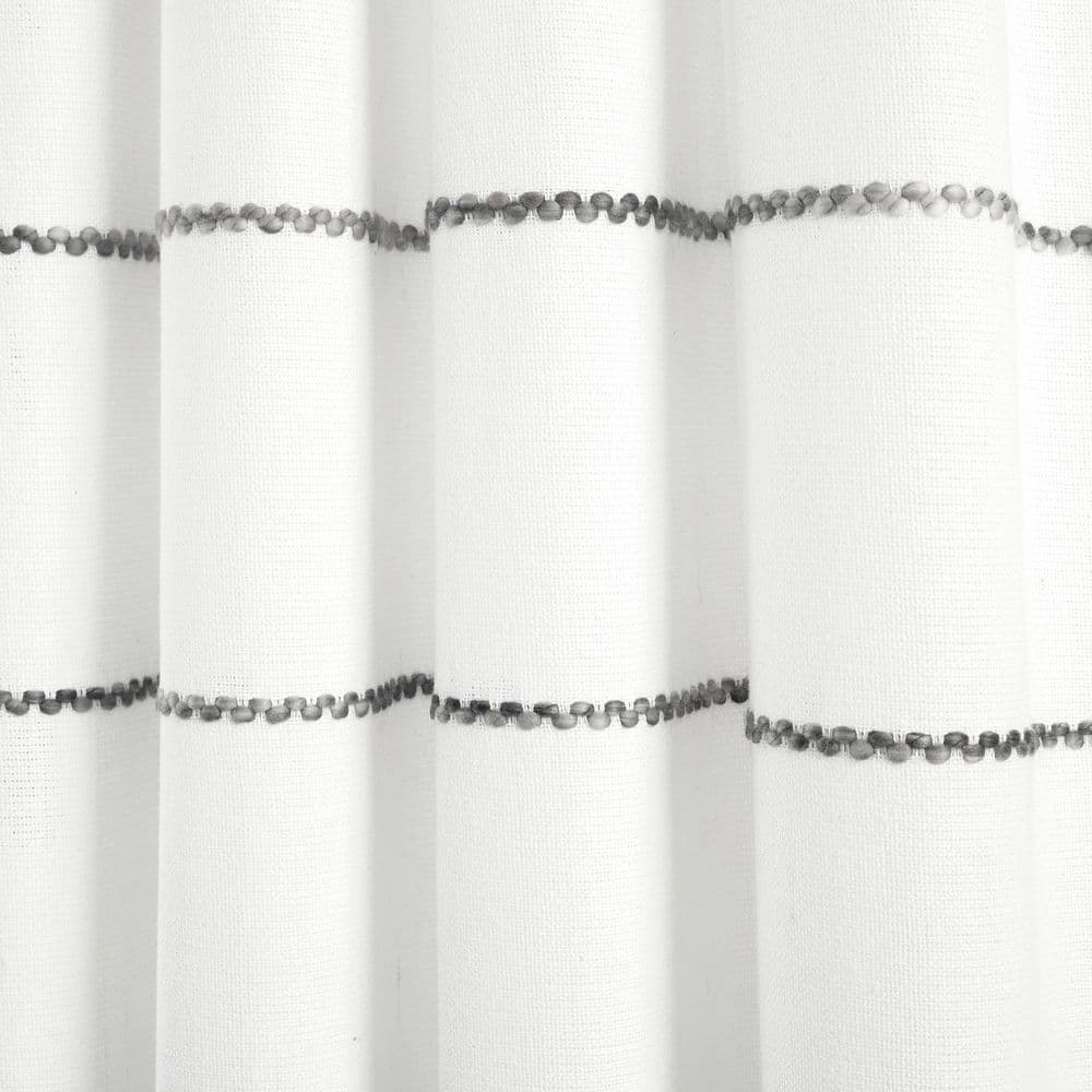 Farmhouse Boho 42 W x 84 L Stripe Woven Tassel Yarn Dyed Light Filterin.g Win.dow Curtain. Panels in. Gray Ombre 2 Set