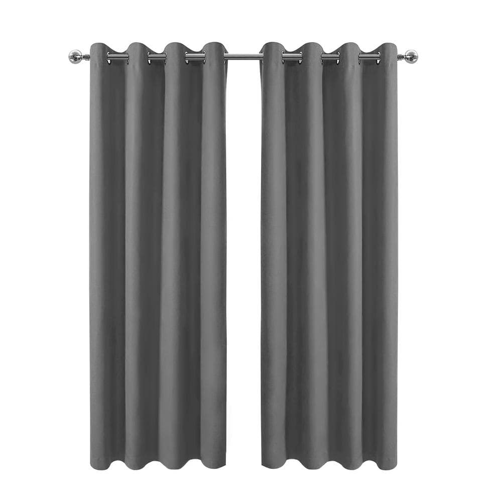 52 in. W x 54 in. L Blackout Curtains with Grommet Top Room Darkening Noise Reducing for Living Room,Grey(2-pack)