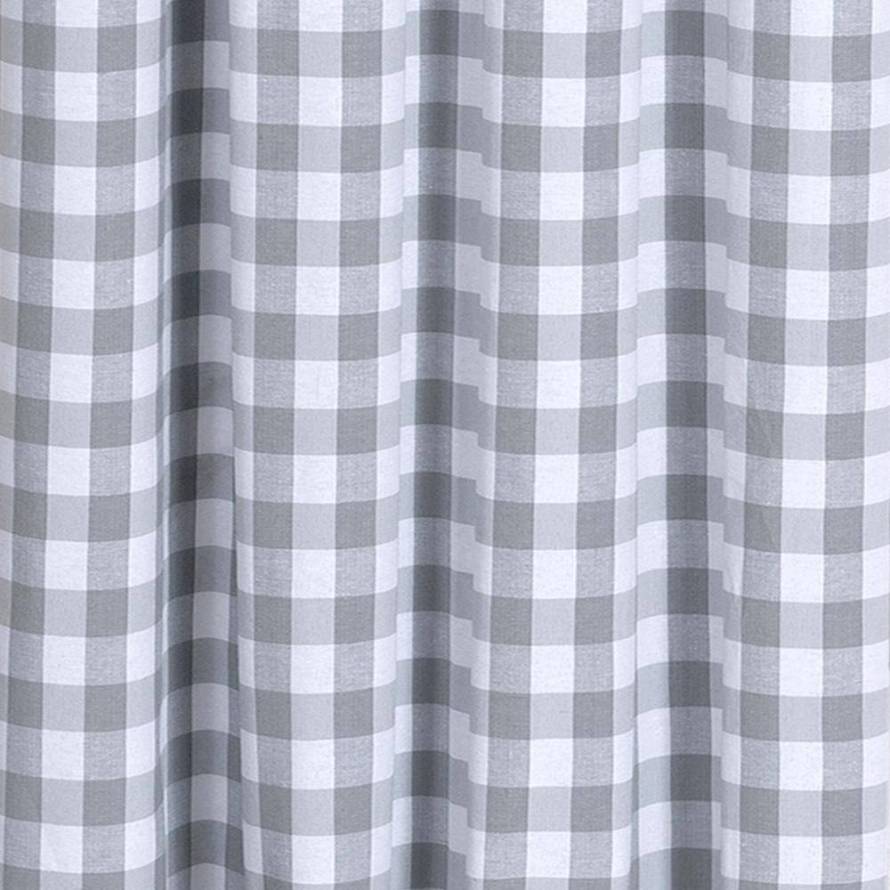 Buffalo Check 42 in. W x 63 in. L Polyester/Cotton Light Filtering Window Panel in Grey