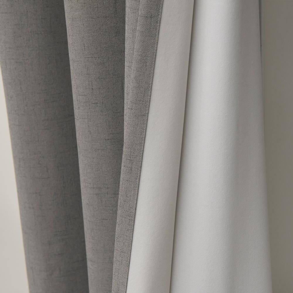 Grey Grommet Blackout Curtain – 52 in. W x 84 in. L (Set of 2)