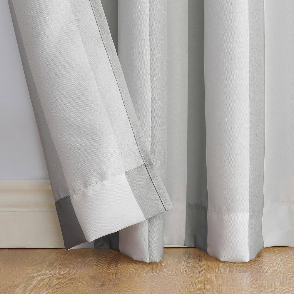 Valencia 54 in. W x 95 in. L Indoor/Outdoor Semi-Opaque Grommet Curtain Panel in Grey