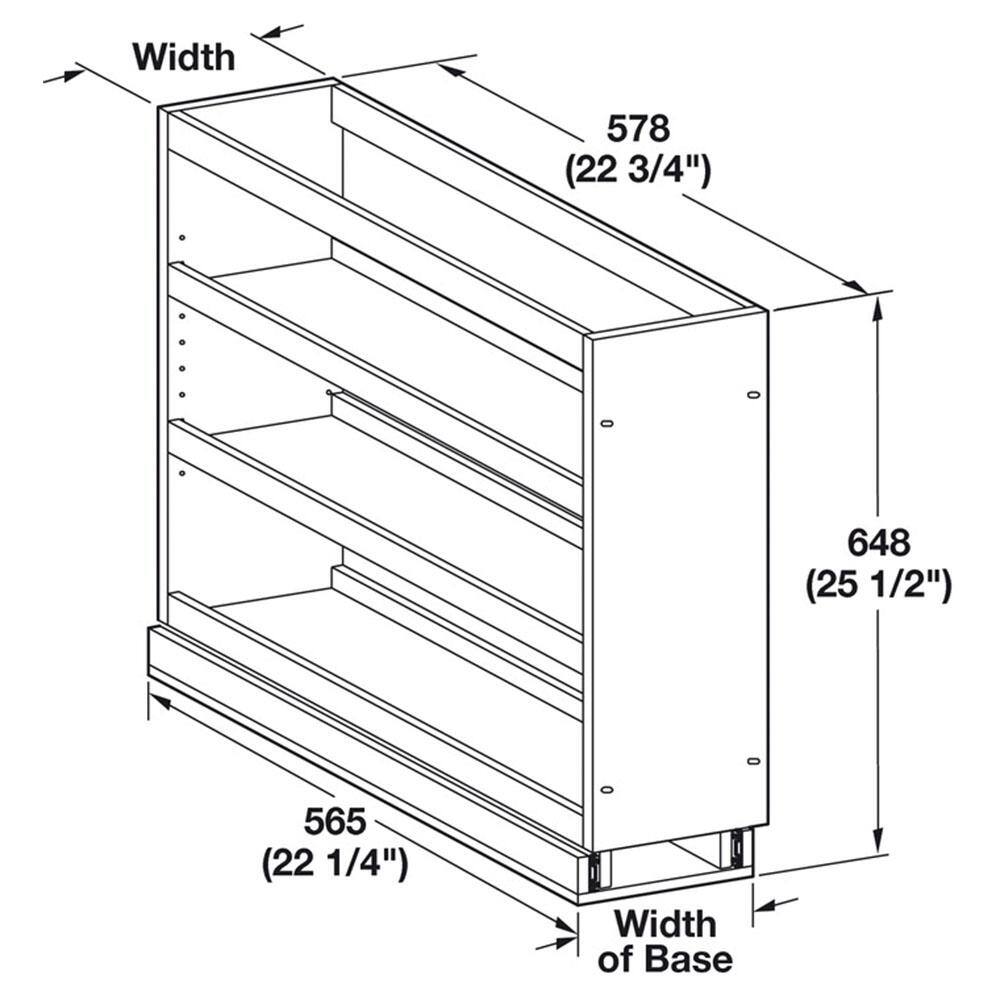 15 in. W Base Cabinet Pull-Out with Soft-Close Undermount Slides