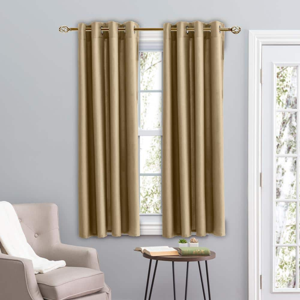 Harvest Woven Grommet Room Darkening Curtain – 56 in. W x 45 in. L