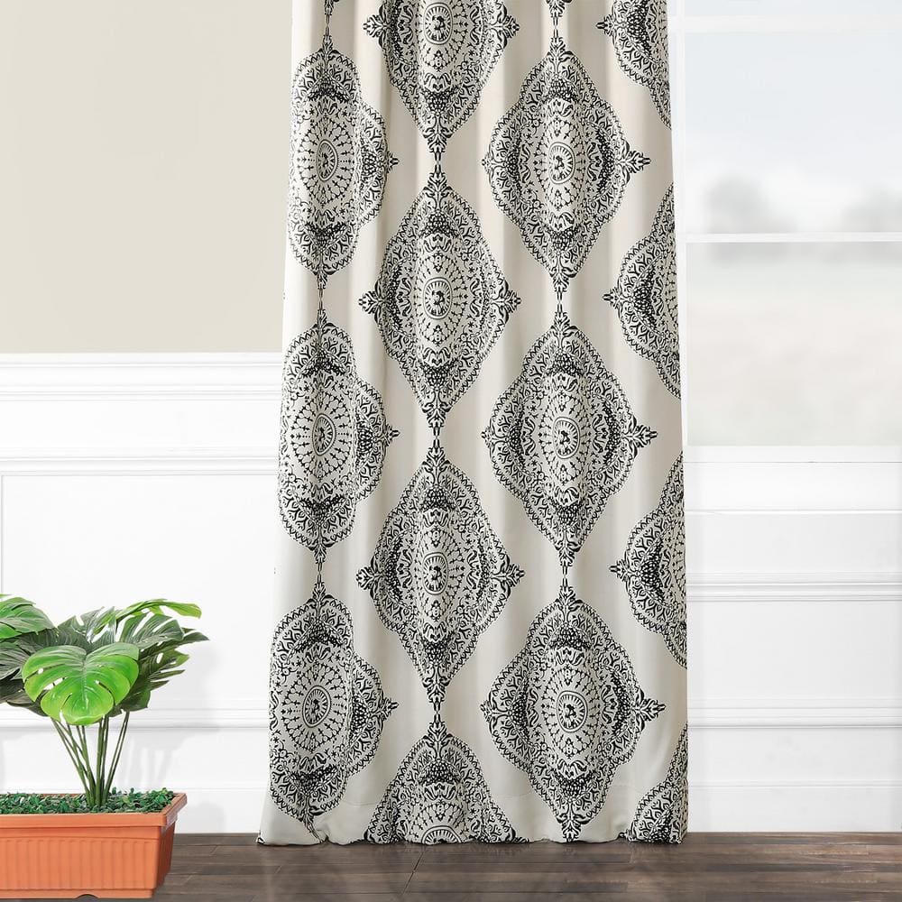 Henna Black Rod Pocket Room Darkening Curtain – 50 in. W x 84 in. L (1 Panel)