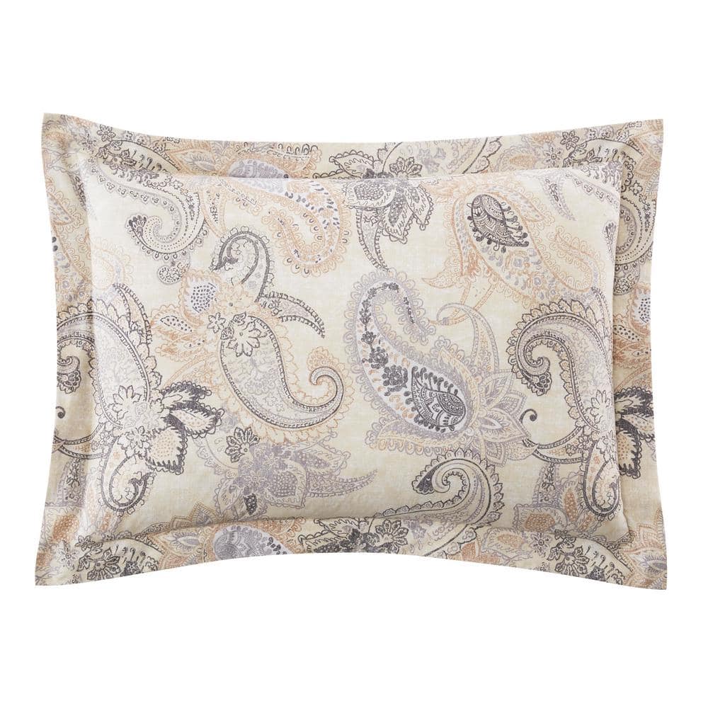 Lora 3-Piece Oatmeal Paisley Full/Queen Comforter Set