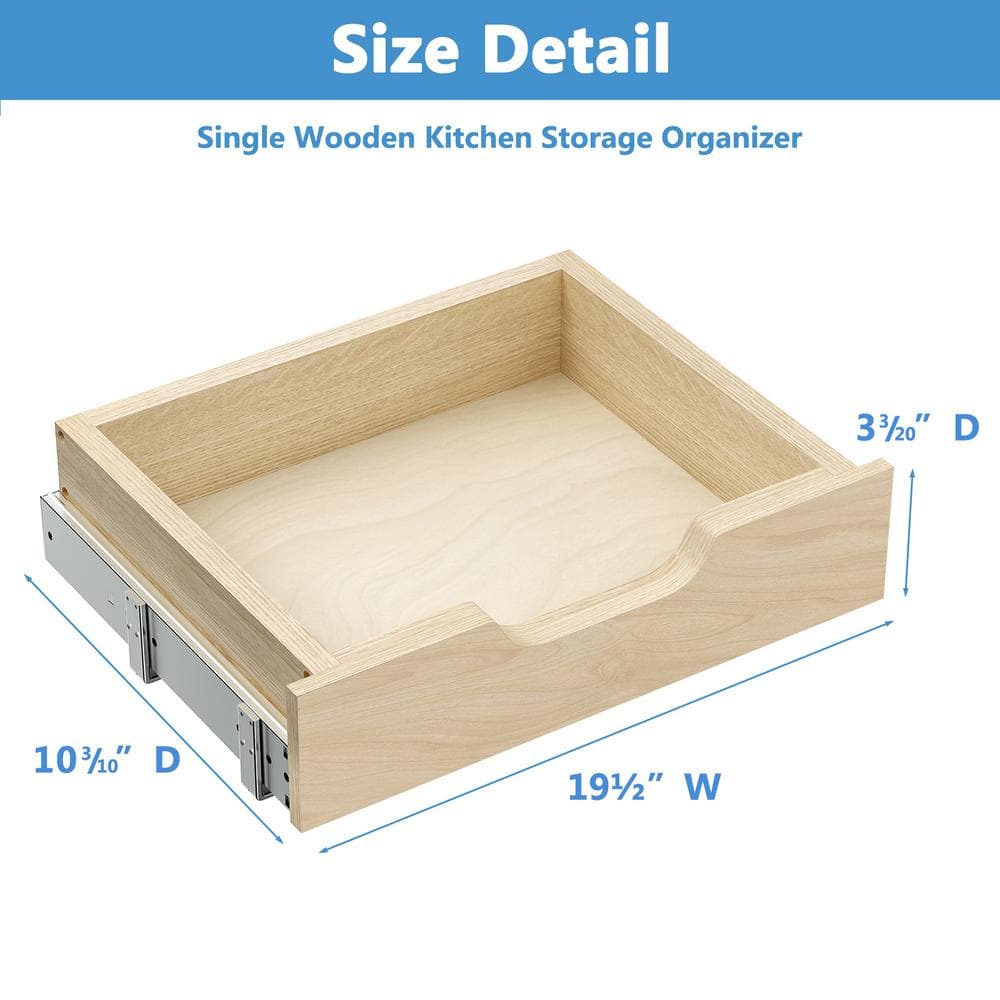 19.5 in. W x 11 in. D Soft Close Cabinet Pull Out Drawer for Kitchen Cabinets and Pantry