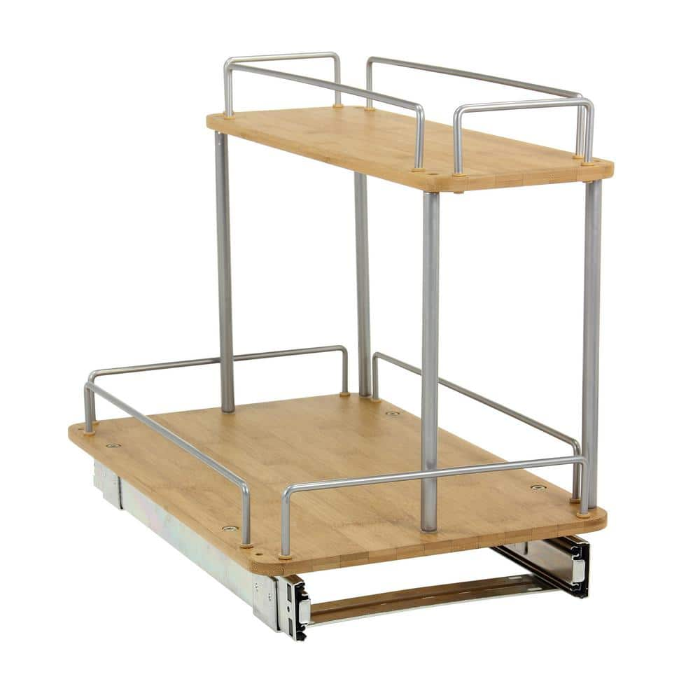 11.5in Glidez 2-Tier Bamboo Sliding Cabinet Organizer