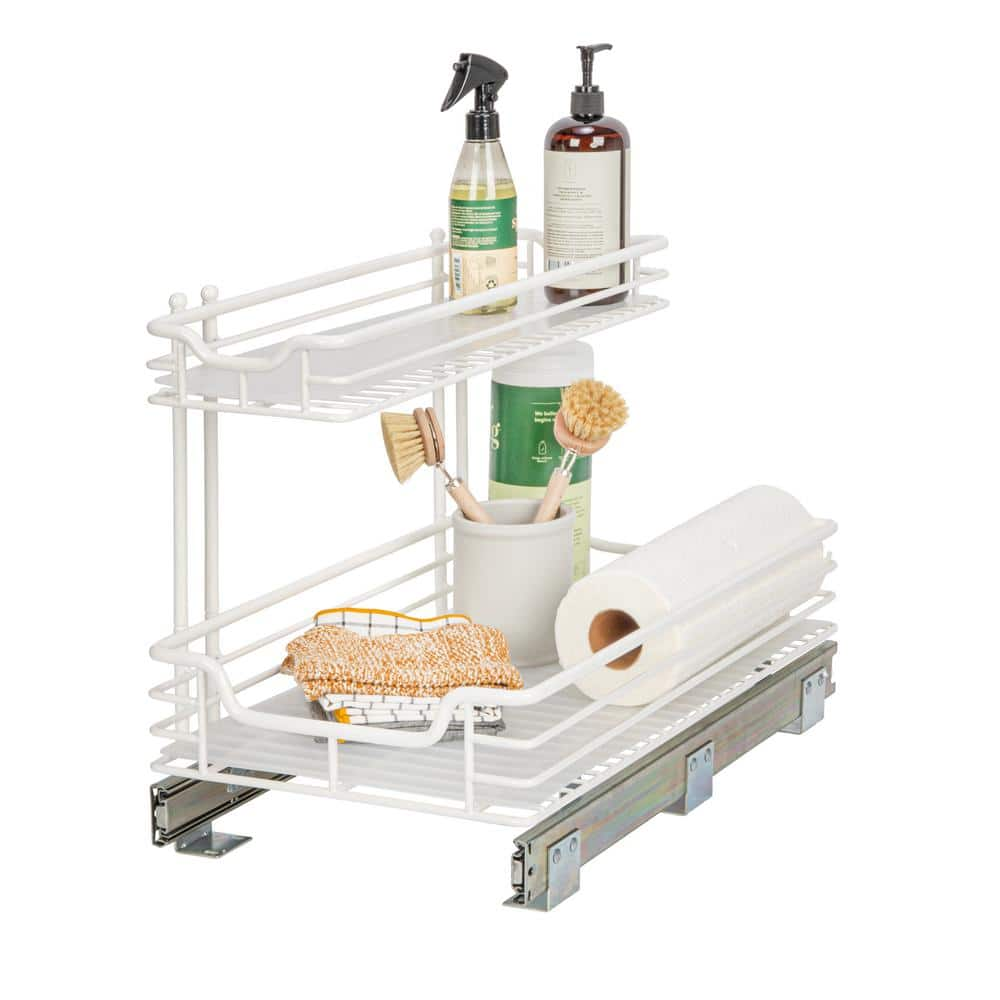 12 in. Undersink Metal Organizer in White