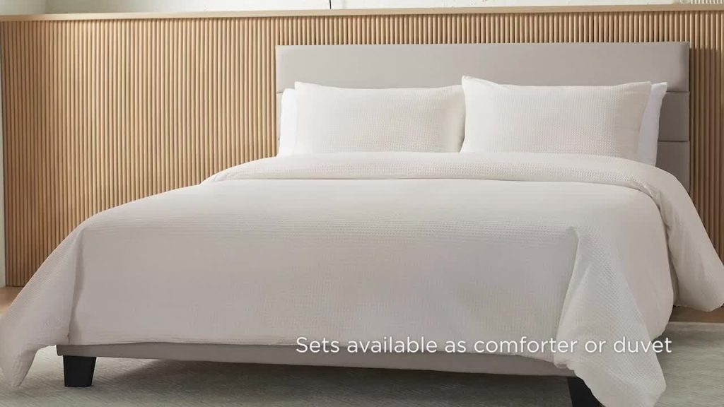 Waffle Pique 3-Piece White Solid Cotton King Comforter Set