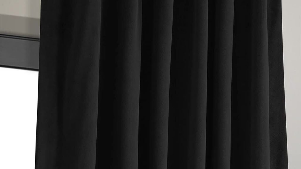 Natural Grey Velvet Rod Pocket Blackout Curtain – 50 in. W x 96 in. L (1 Panel)