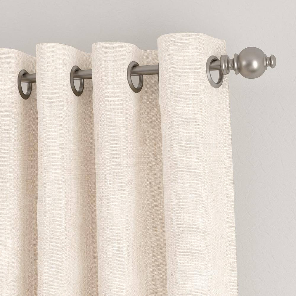 Ivory 50 in. W x 84 in. L Grommet Total Blackout Curtain Panel (2-Set)