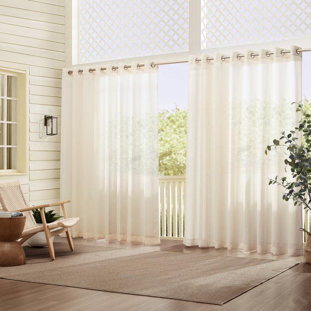 Ivory Extra Wide Grommet Sheer Curtain – 114 in. W x 95 in. L