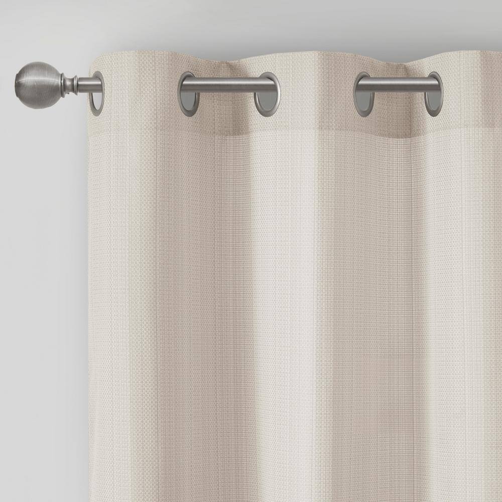 Colm Ivory Polyester 40 in. W x 84 in. L Basketweave Room Darkening Curtain (Double Panels)