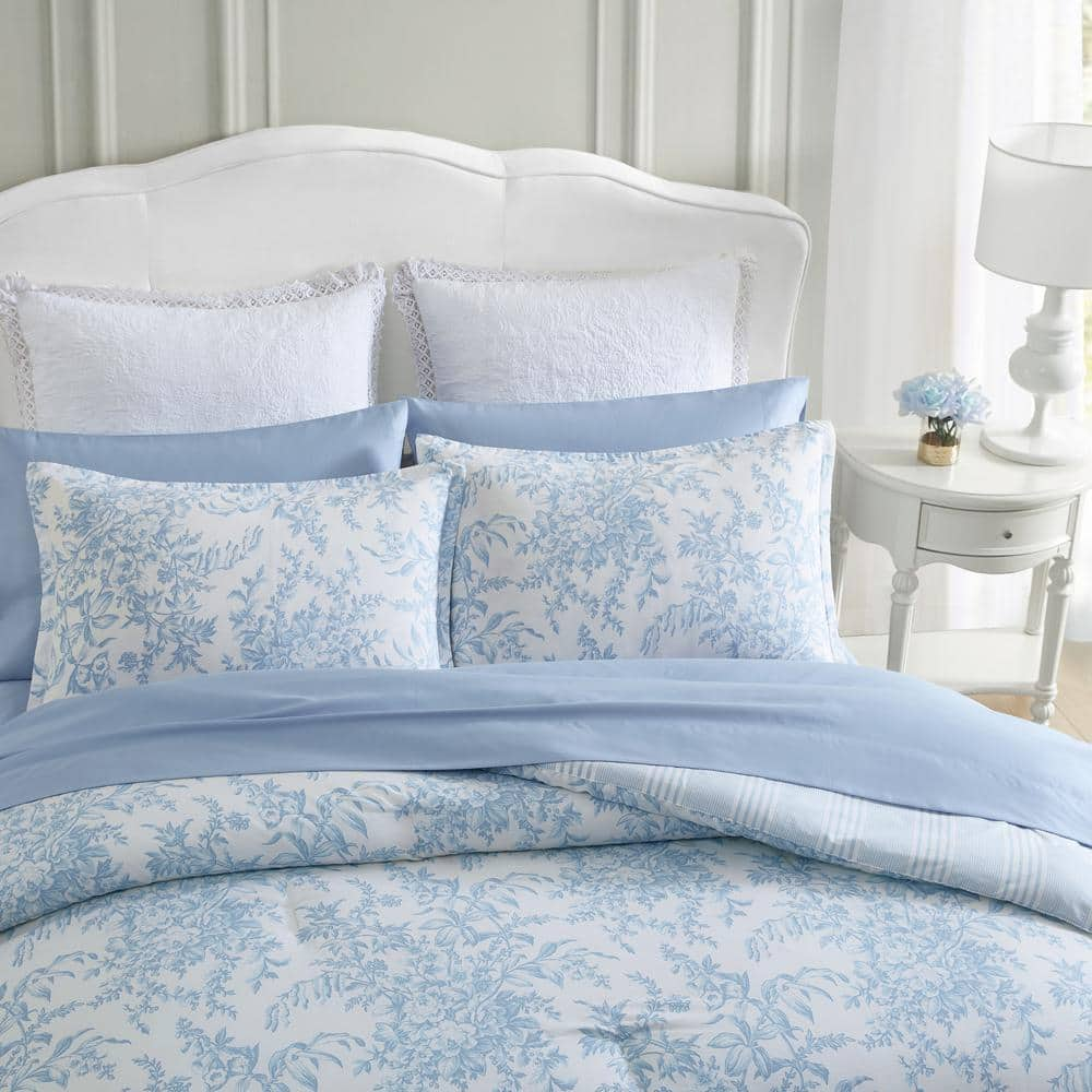 Bedford 2-Piece Blue Cotton Twin Comforter Set