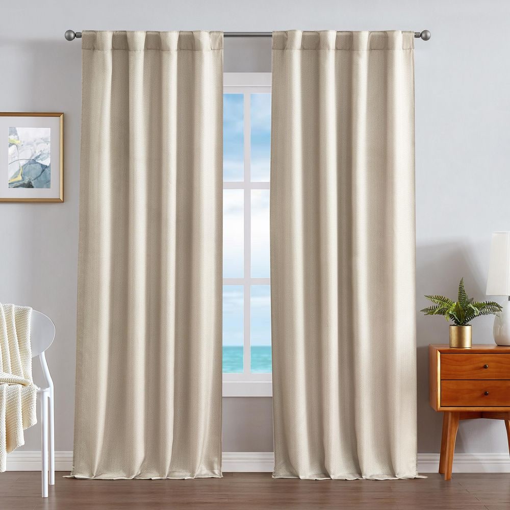 Ultimate Linen Blackout Back Tab Curtain – 38 in. W x 84 in. L (2-Panels)