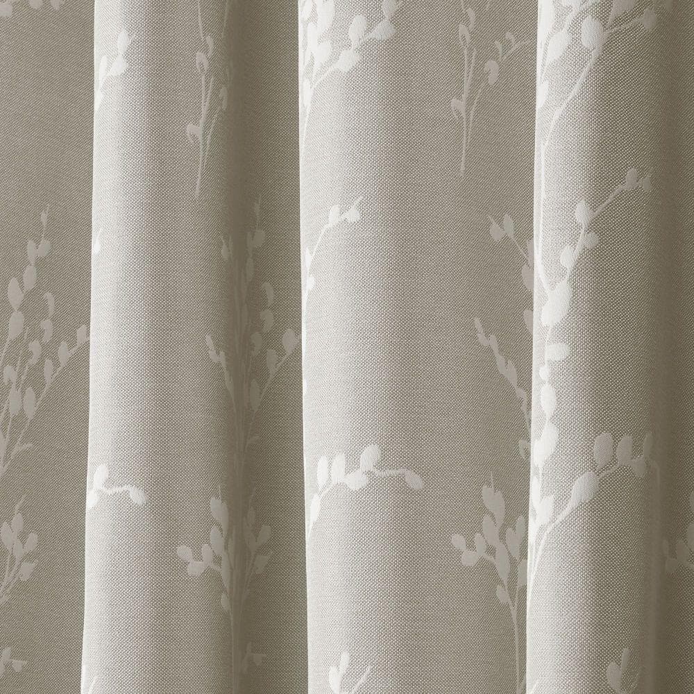 Turion Linen Floral Woven Room Darkening Grommet Top Curtain, 52 in. W x 84 in. L (Set of 2)