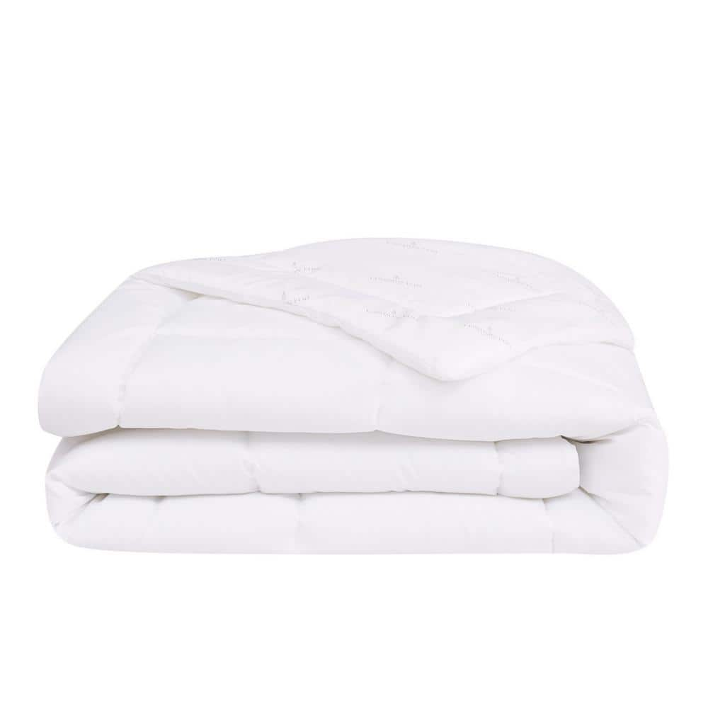 Super Soft Down Alternative White Solid Twin Microfiber Comforter