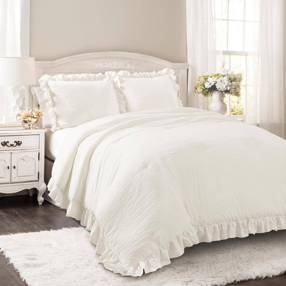 Reyna Comforter White 3-Piece King Set