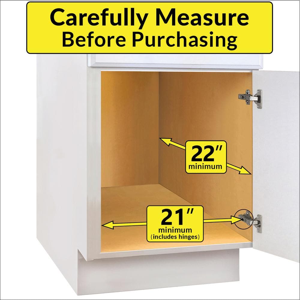 Slide Out Cabinet Organizer – Pull Out Under Cabinet Sliding Shelf – 20 in. Wide x 21 in. Deep – Chrome