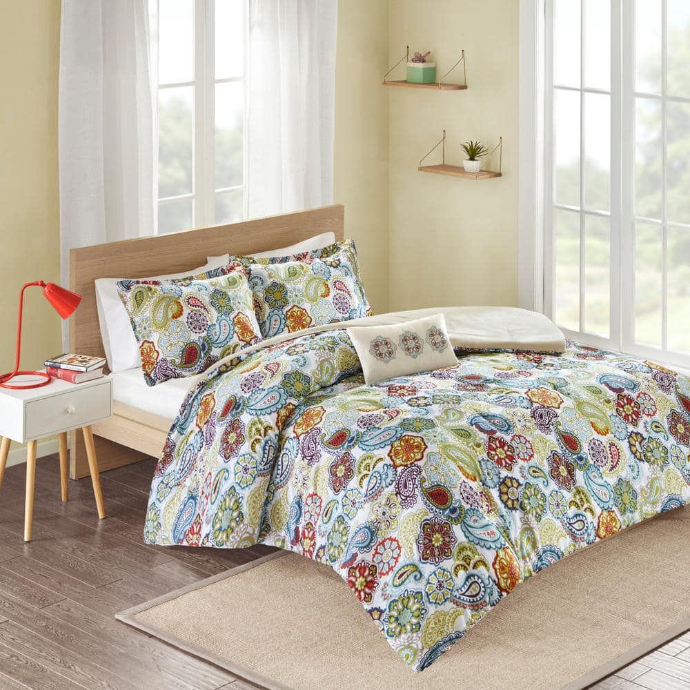 Asha 4-Piece Multicolored King Comforter Set