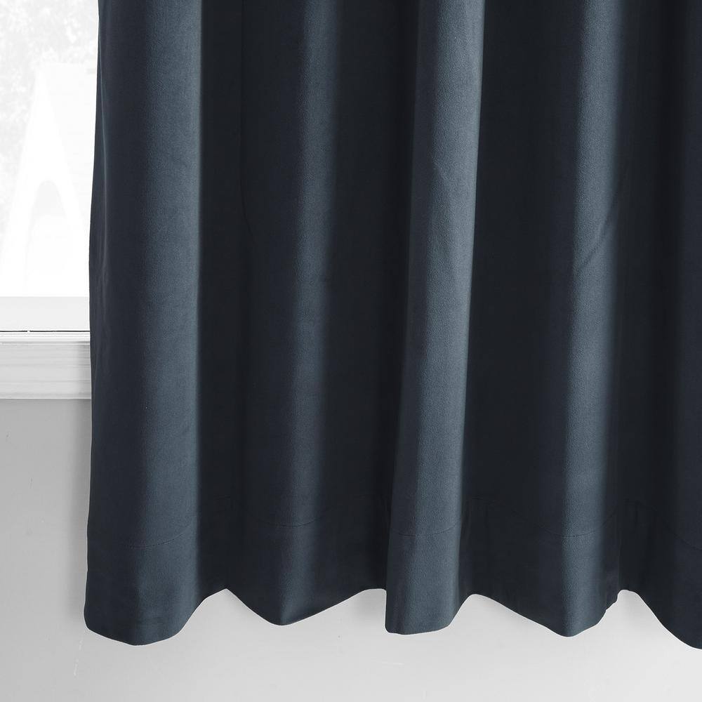 Midnight Blue Rod Pocket Blackout Curtain – 50 in. W x 63 in. L (1 Panel)