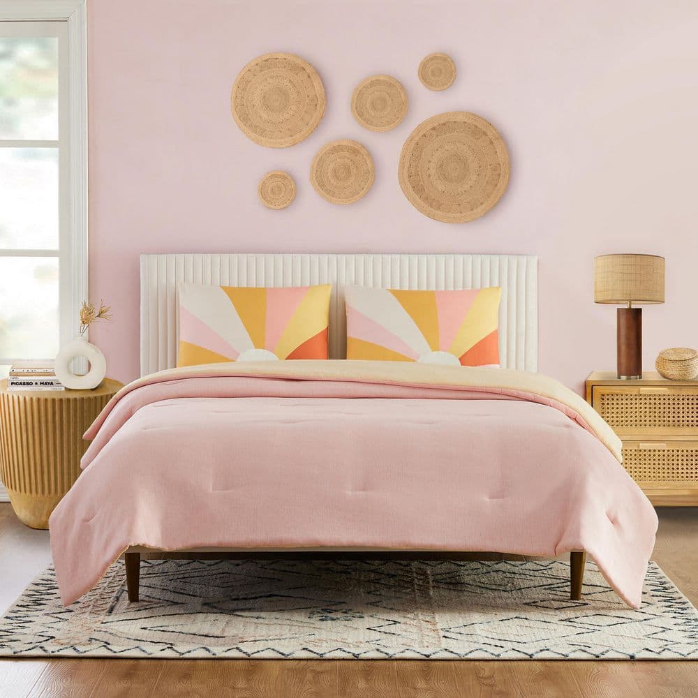 Seize The Day 3-Piece Pink Microfiber Full/Queen Comforter Set