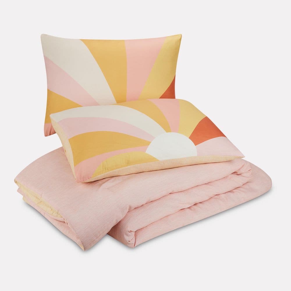 Seize The Day 3-Piece Pink Microfiber Full/Queen Comforter Set