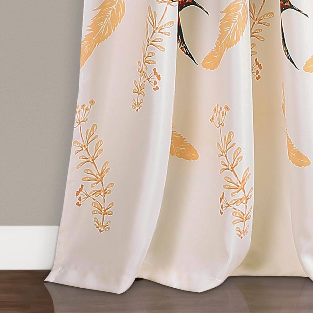 Bird Breeze Multi 52 in. W x 95 in. L Light Filtering Curtain Panels (Set of 2)