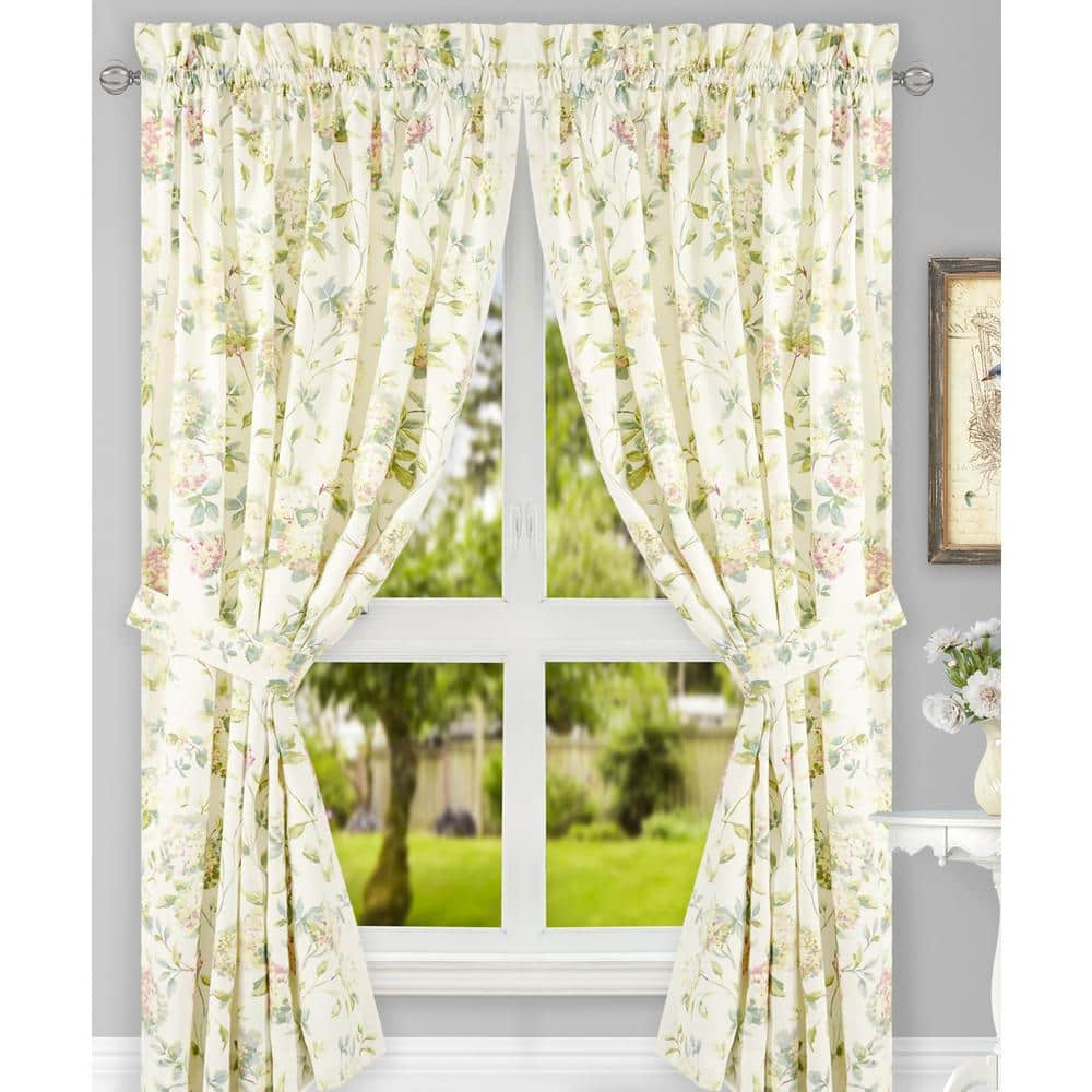 Multi Floral Rod Pocket Room Darkening Curtain – 45 in. W x 63 in. L (Set of 2)