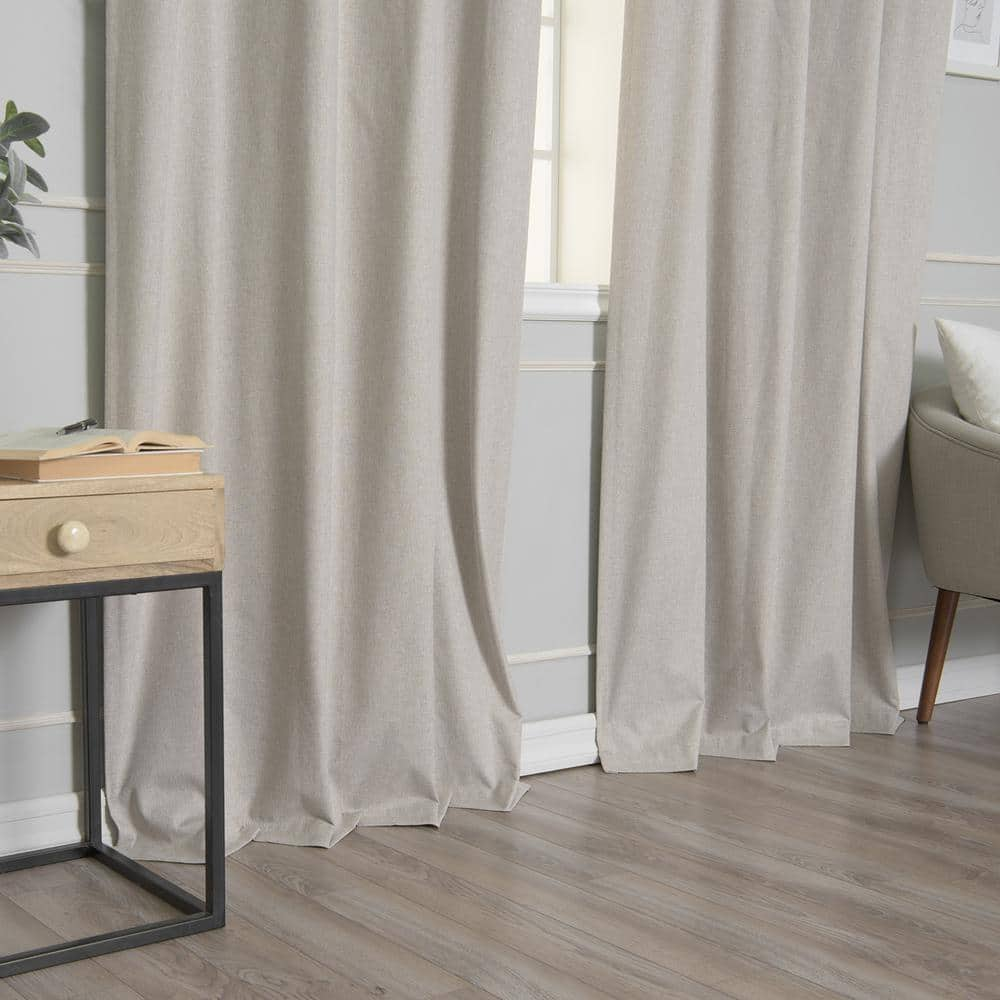 Natural Linen Thermal Grommet Blackout Curtain – 52 in. W x 108 in. L (Set of 2)