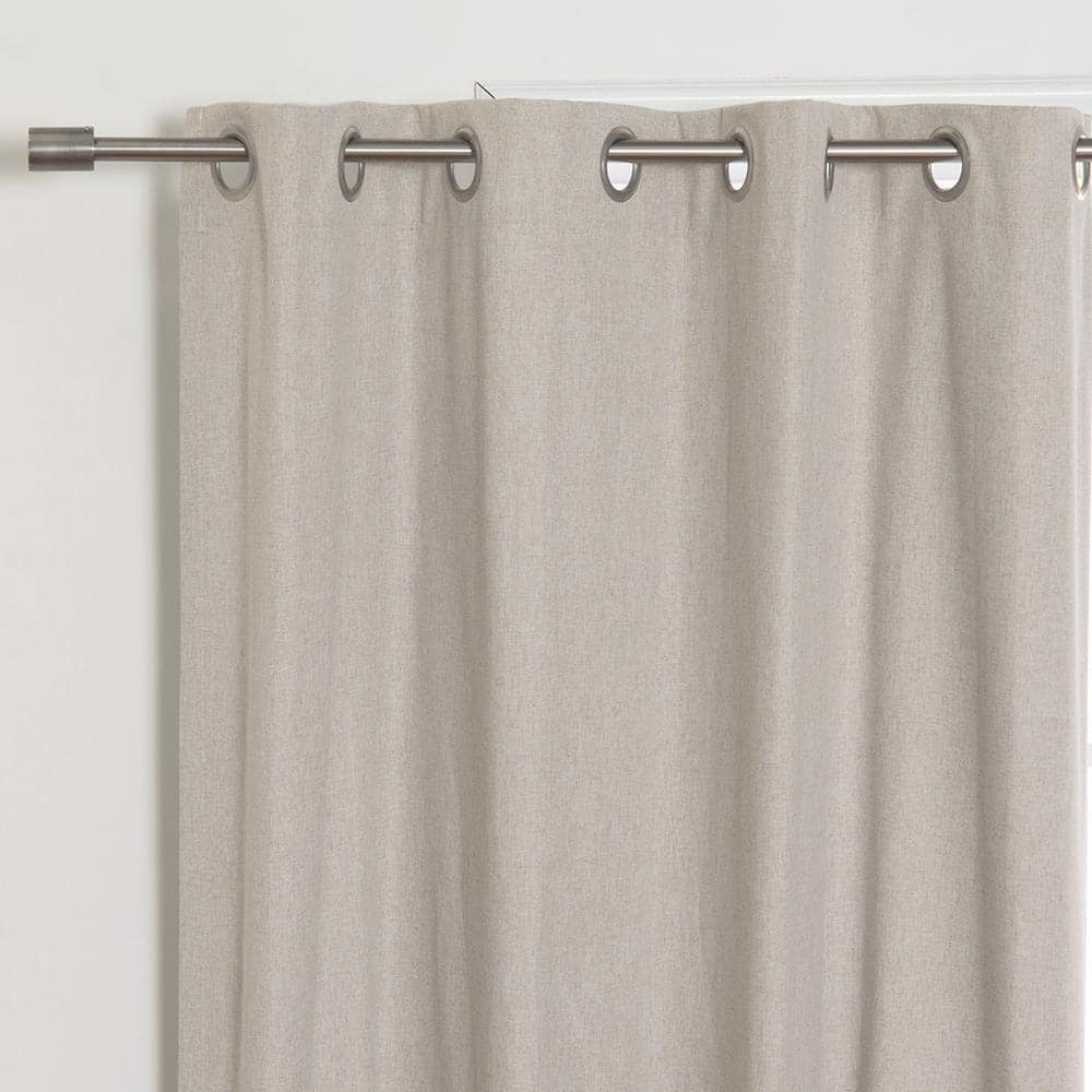 Natural Linen Thermal Grommet Blackout Curtain – 52 in. W x 108 in. L (Set of 2)