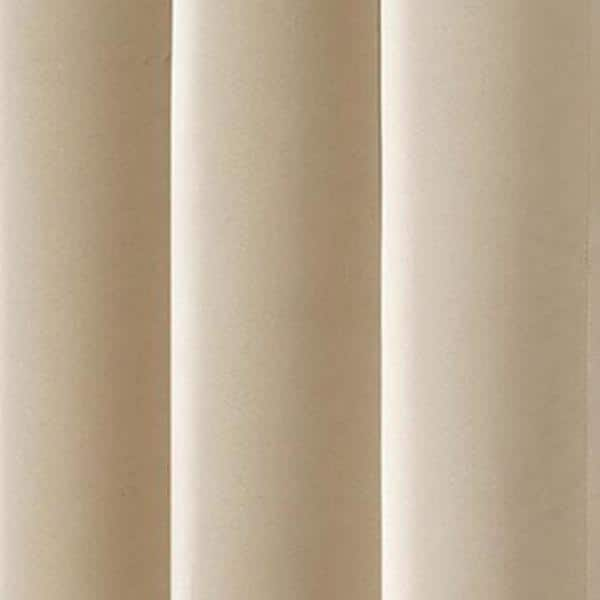 Darrell ThermaWeave Natural Solid Polyester 37 in. W x 84 in. L Blackout Pair Grommet Curtain Panel