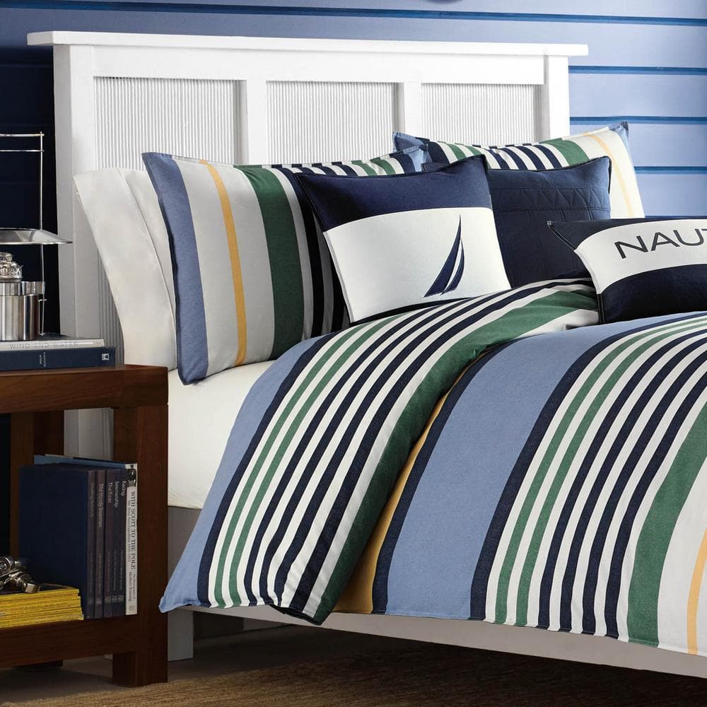 Dover 2-Piece Multicolored Striped Cotton Twin Comforter Set