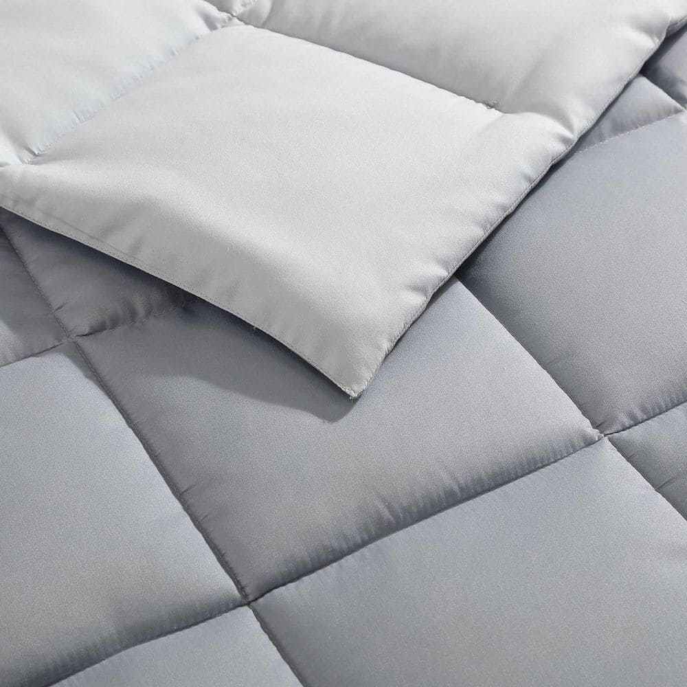 Longdale Solid 3-Piece Gray Microfiber Full/Queen Comforter Set