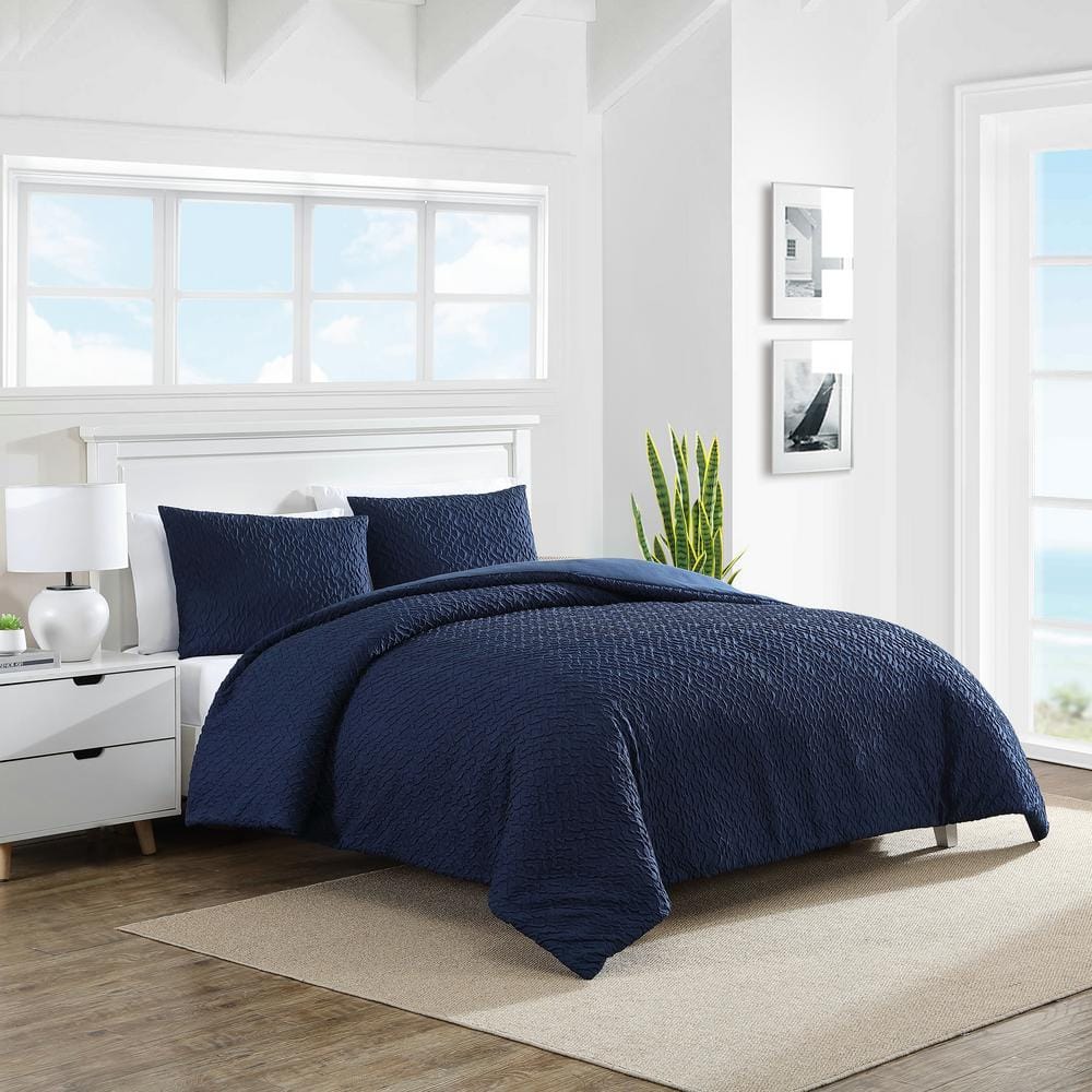 Point Harbor 2-Pcs Blue Microfiber Twin Comforter Set