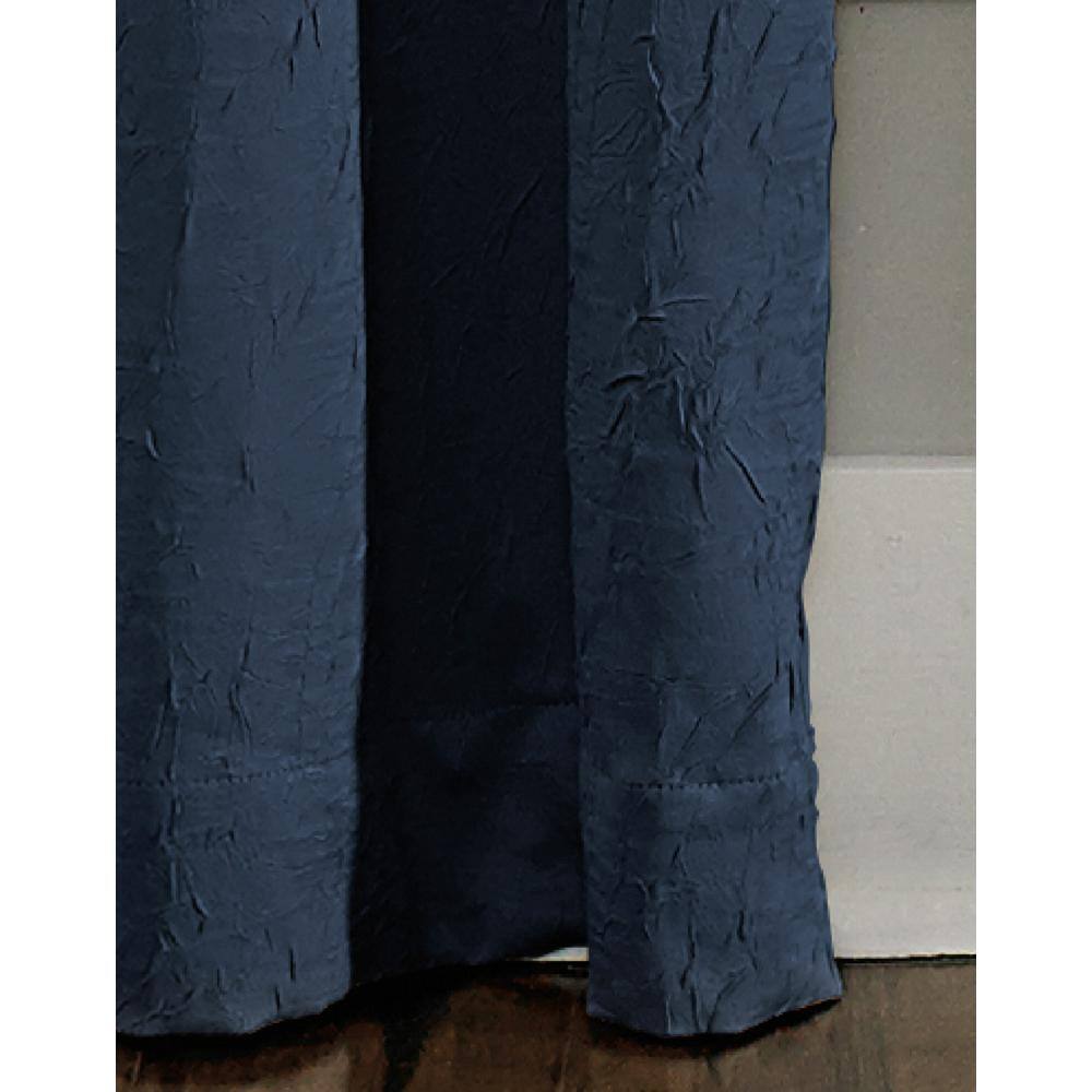 Navy Solid Grommet Room Darkening Curtain – 50 in. W x 132 in. L