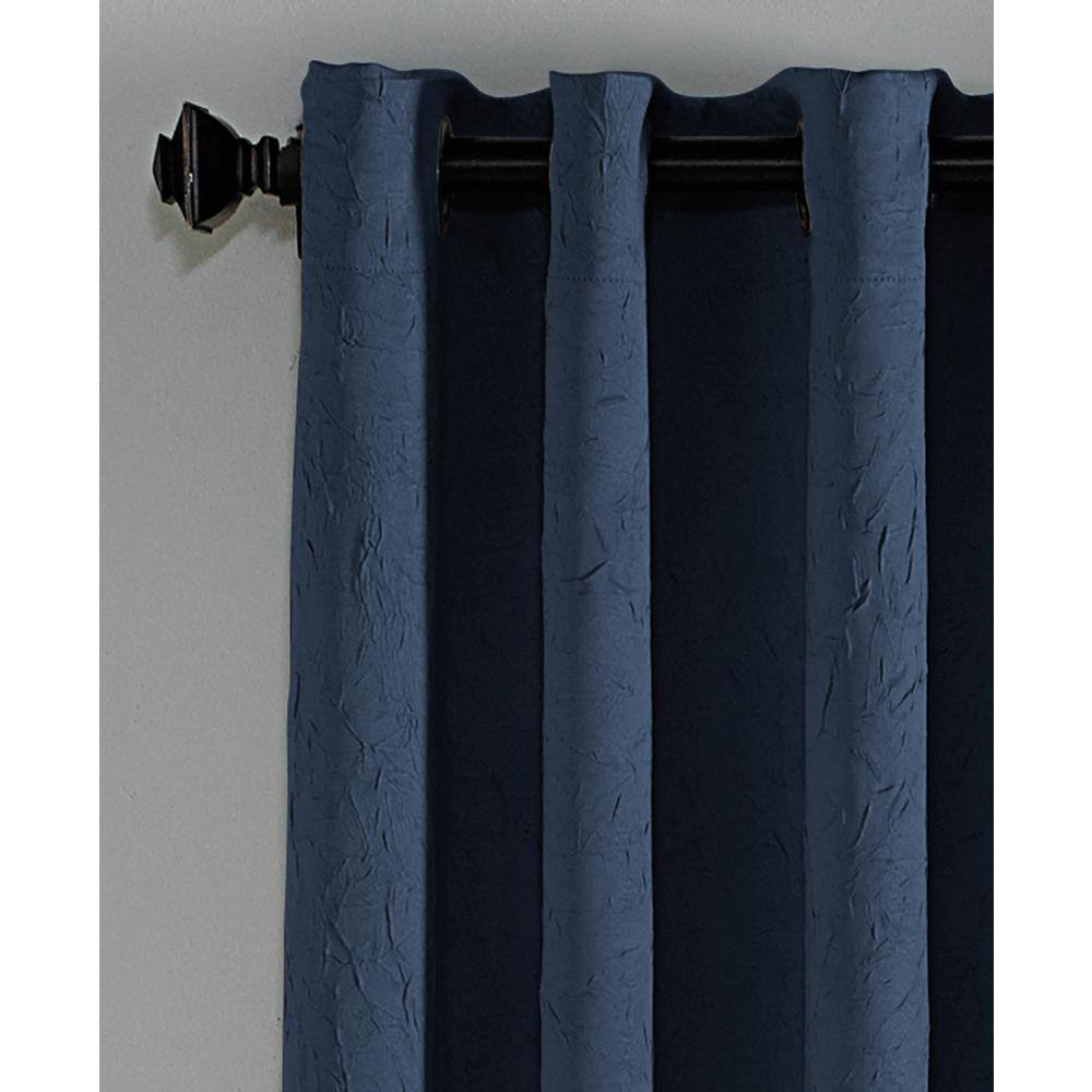 Navy Solid Grommet Room Darkening Curtain – 50 in. W x 132 in. L